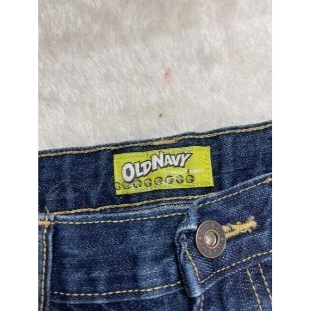 Old Navy Boys Size 16 Jeans Straight Dark Wash Cotton Adjustable